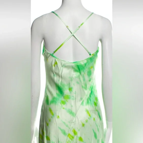 RARE Rat and Boa Tie Dye Cowl neck silk satin Slip Dress small maxi long